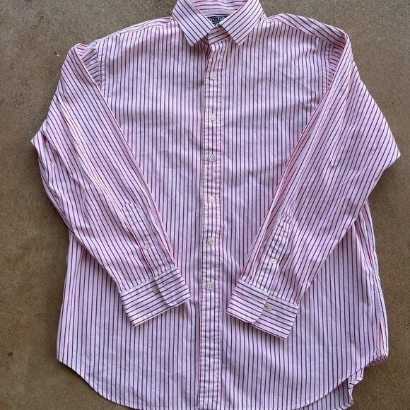 Polo By Ralph Lauren Regent Classic Fit Red & White Striped Button-Down Shirt U3 - Picture 1 of 4